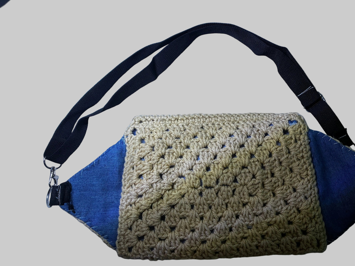 Light Beige  Hand Crocheted Fanny Pack