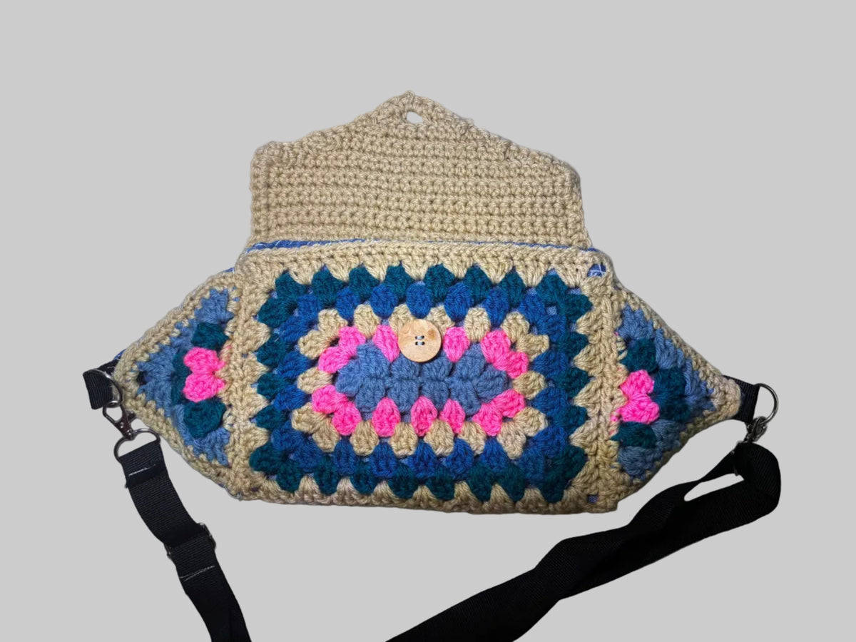 Light Beige  Hand Crocheted Fanny Pack