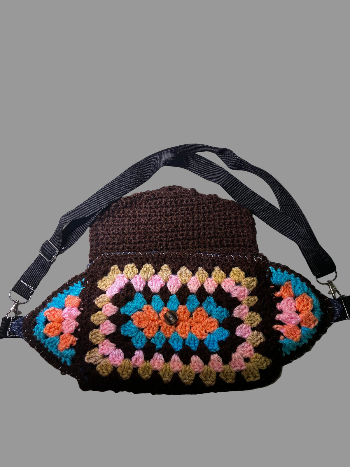 Brown  Hand crocheted fanny pack