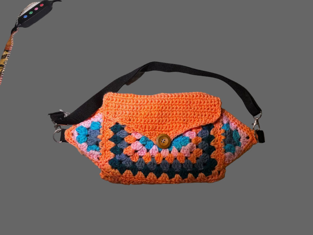 Peach Hand Crocheted Fanny Pack