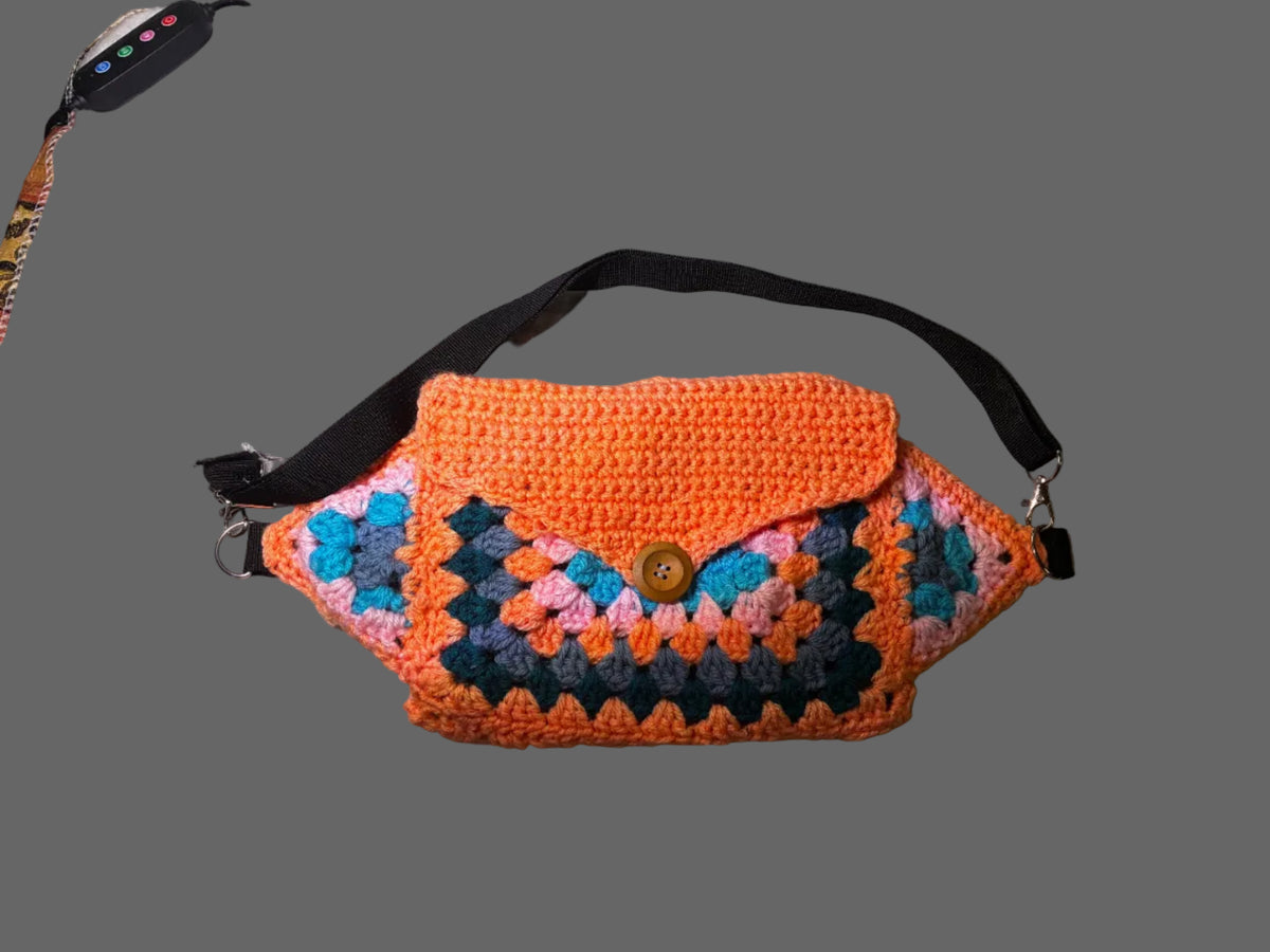 Peach Hand Crocheted Fanny Pack