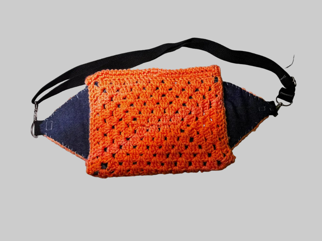 Peach Hand Crocheted Fanny Pack